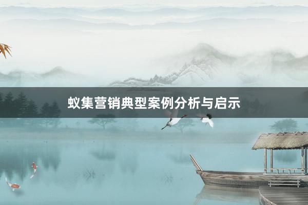 蚁集营销典型案例分析与启示