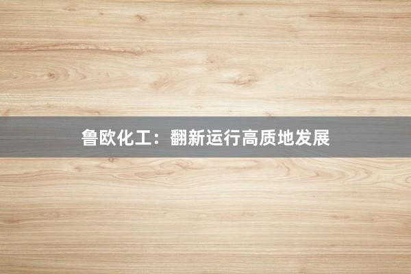 鲁欧化工：翻新运行高质地发展